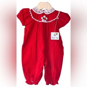 Baby Togs NWT Vintage Red polka dots Romper for girls